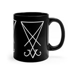 Sigil of Lucifer black coffee mug 11oz
