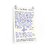 Zodiac Killer Letter - Reprint Posters