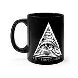All Seeing Eye Left Hand Craft Illuminati black coffee mug 11oz