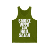 Smoke Weed and Hail Satan Unisex Jersey Tank - lefthandcraft