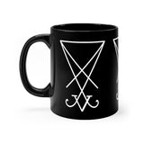 Sigil of Lucifer black coffee mug 11oz