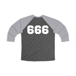 Baphomet 666 Jersey Tri-Blend 3/4 Raglan Tee