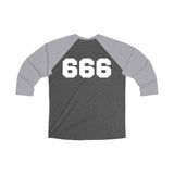Baphomet 666 Jersey Tri-Blend 3/4 Raglan Tee