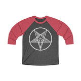 Baphomet 666 Jersey Tri-Blend 3/4 Raglan Tee