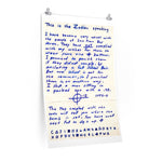 Zodiac Killer Letter - Reprint Posters