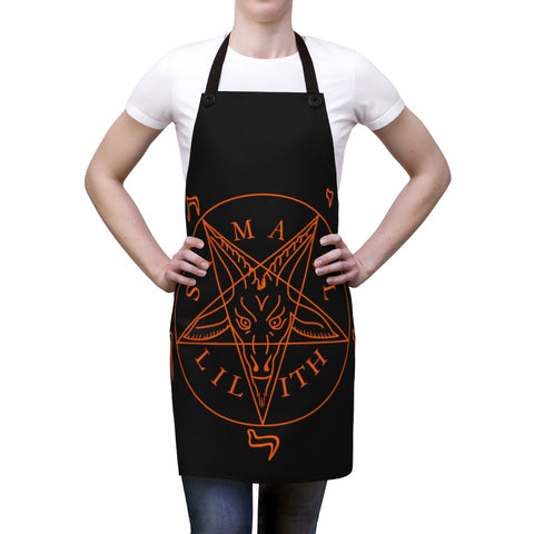 Sigil Of Baphomet Orange & Black Apron