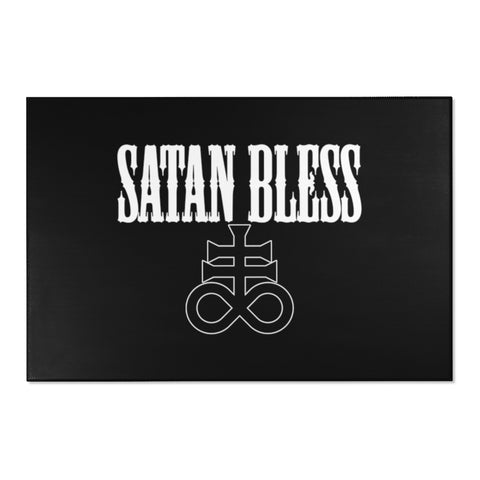 Satan Bless - Chenille Area Rugs