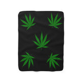 Cannabis Leaf - Sherpa Fleece Blanket