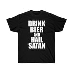 Drink Beer Hail Satan Unisex Ultra Cotton Tee