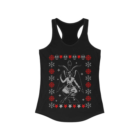 Baphomet Ugly Christmas Sweater Style Women's Ideal Racerback Tank