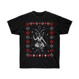 Baphomet Ugly Christmas Sweater Style Unisex Ultra Cotton Tee - lefthandcraft