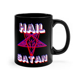 Retro Hail Satan black coffee mug 11oz
