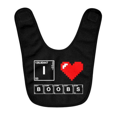 I Love Boobs Fleece Baby Bib