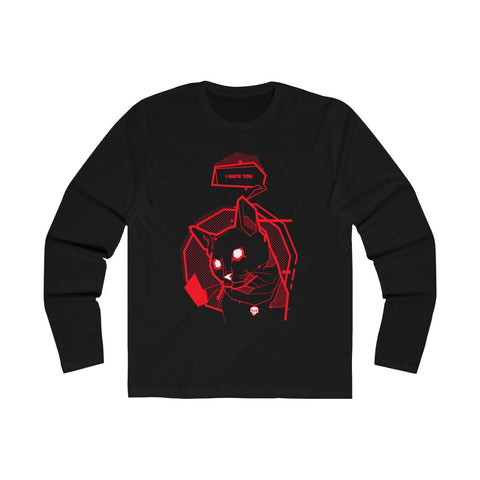 Hate Cat - Men's Long Sleeve Crew Tee