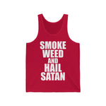 Smoke Weed and Hail Satan Unisex Jersey Tank - lefthandcraft