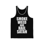 Smoke Weed and Hail Satan Unisex Jersey Tank - lefthandcraft