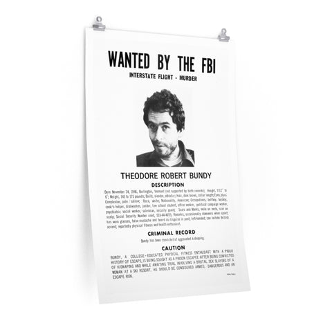 Ted Bundy FBI Wanted Poster Reprints