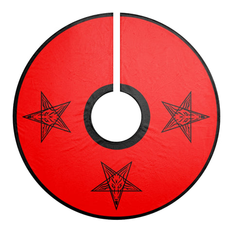 Baphomet Red Holiday Tree Skirts