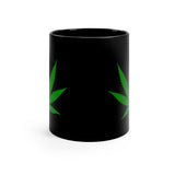 Cannabis Leaf black coffee mug 11oz