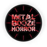 Metal Booze Horror Wall Clock