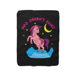 God Doesn't Exist - Atheist Unicorn - Sherpa Fleece Blanket