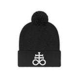 Leviathan Cross Satanic Pom Pom Beanie