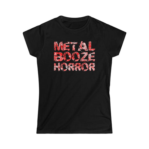 Metal Booze Horror Women's Softstyle Tee