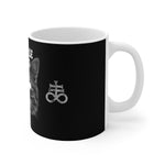 Purraise Satan - White Ceramic Coffee Mug - lefthandcraft