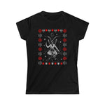 Baphomet Ugly Christmas Sweater Style Women's Softstyle Tee