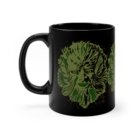 Green Man - Black mug 11oz