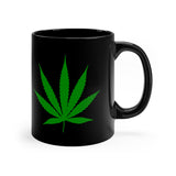 Cannabis Leaf black coffee mug 11oz