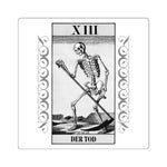 German Tarot Death Card Square Stickers