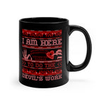 Devil's Work - Ugly Holiday Sweater Style mug 11oz