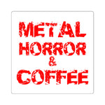 Metal Horror & Coffee Square Stickers