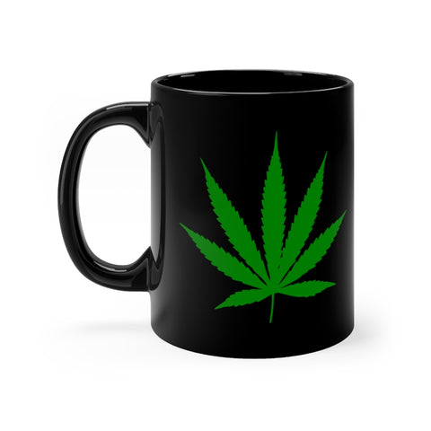 Cannabis Leaf black coffee mug 11oz