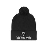 Left Hand Craft Pentagram Pom Pom Beanie