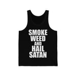 Smoke Weed and Hail Satan Unisex Jersey Tank - lefthandcraft