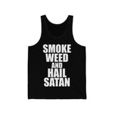 Smoke Weed and Hail Satan Unisex Jersey Tank - lefthandcraft